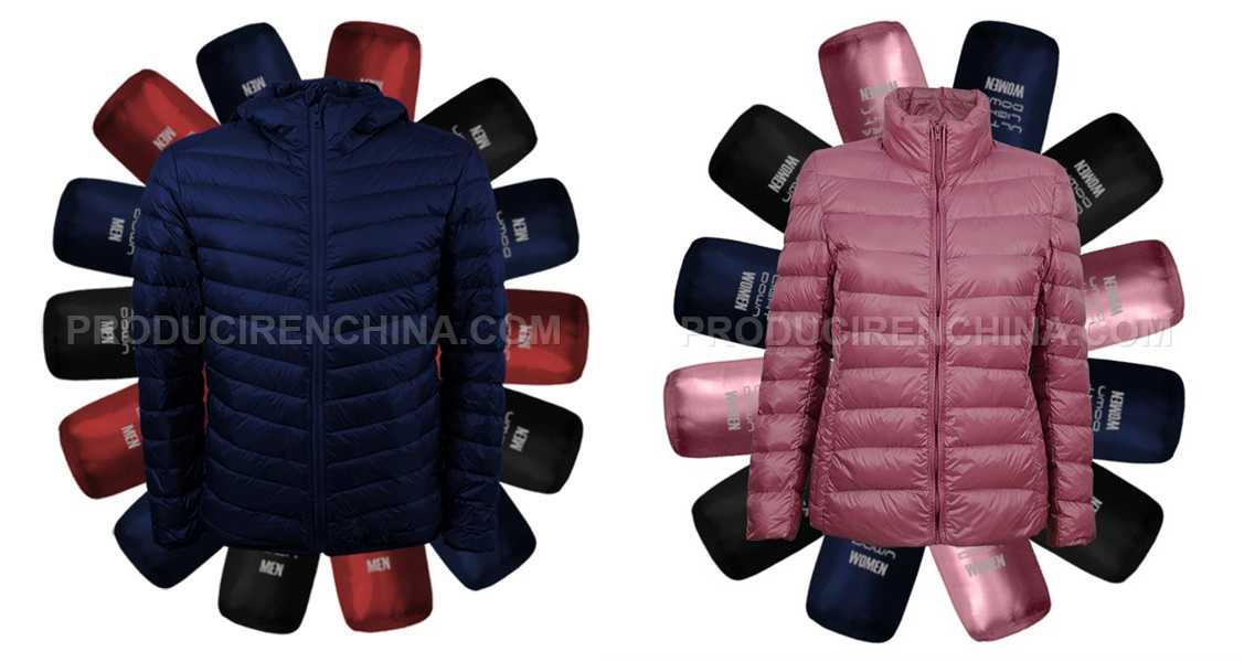 Marketing material elaborated by CTS to promote purchased down jackets manufactured in China.