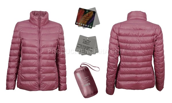 Sample of marketing material elaborated by CTS to promote purchased down jackets manufactured in China.