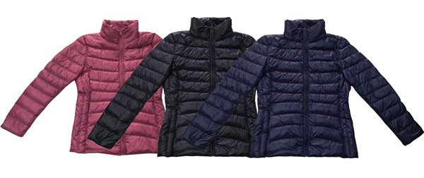 Women down jacket manufacturing in China according to customer's requirements.